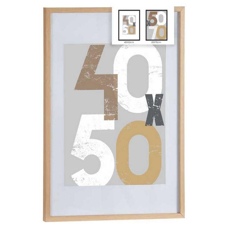 Grand cadre brun clair beige pour photo 40x50 jusqu'à 50x70 cm