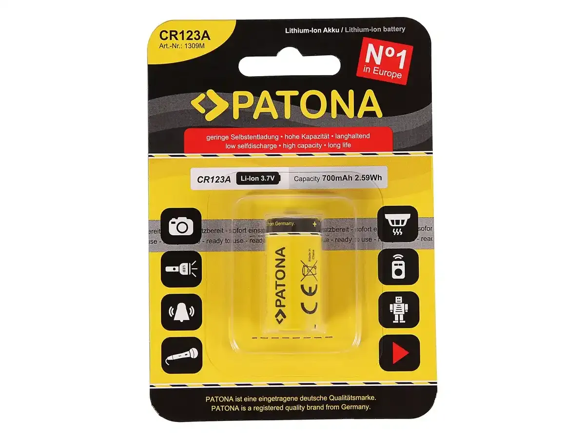 Batterie Li-Ion CR123A rechargeable