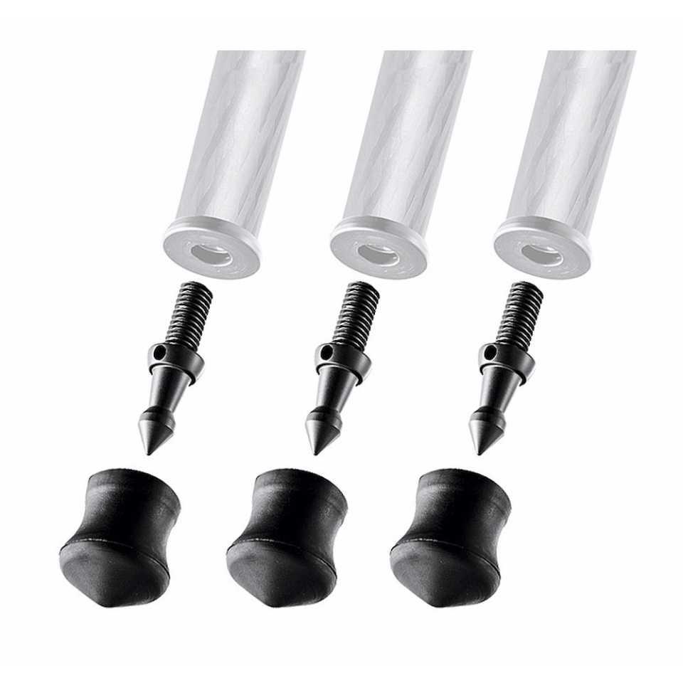 Gitzo Lot de 3 pieds caoutchouc/pointes courtes 30 mm