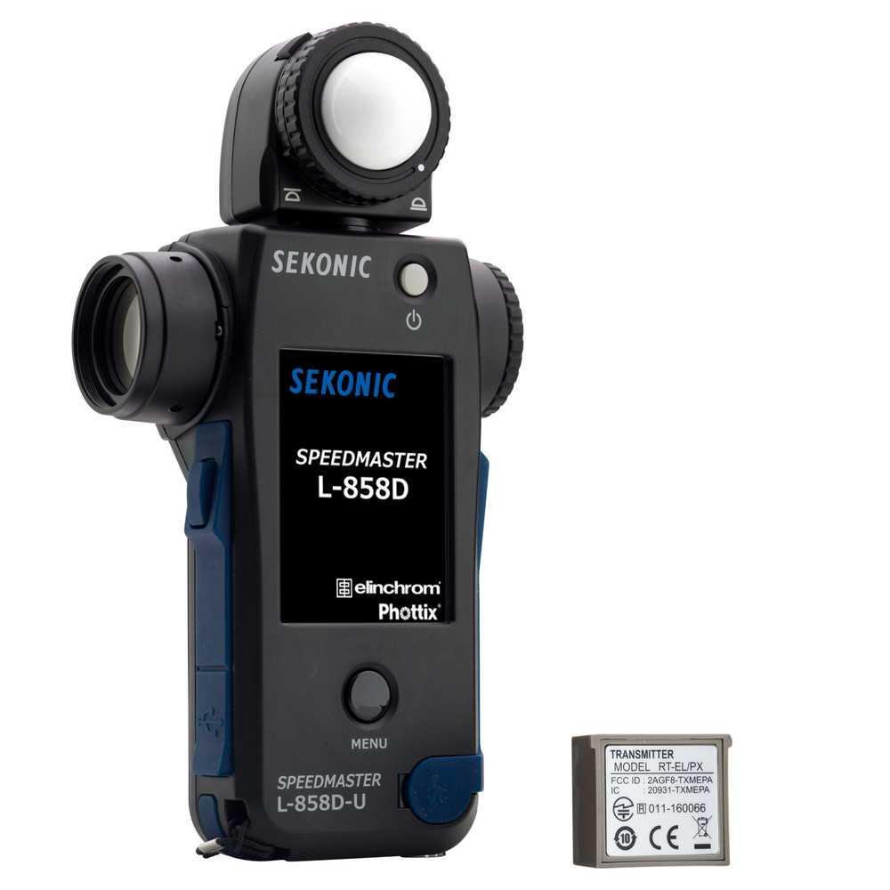 Spectromètre Sekonic Speedmaster L-858D-U avec émetteur Elinchrome et Phottix