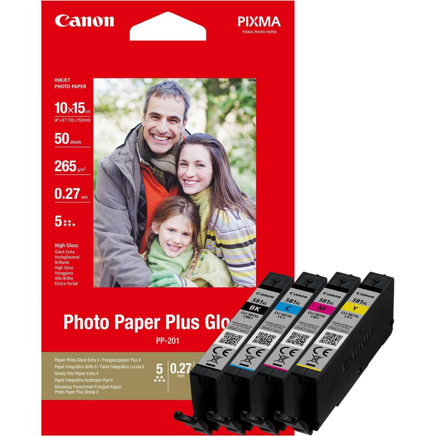 Canon CLI-581XL BK/C/M/Y + Papier
