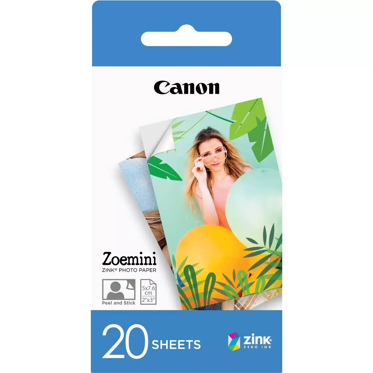 20 feuilles Canon ZINK pour Zoemini 5x7.5cm (2x3″)