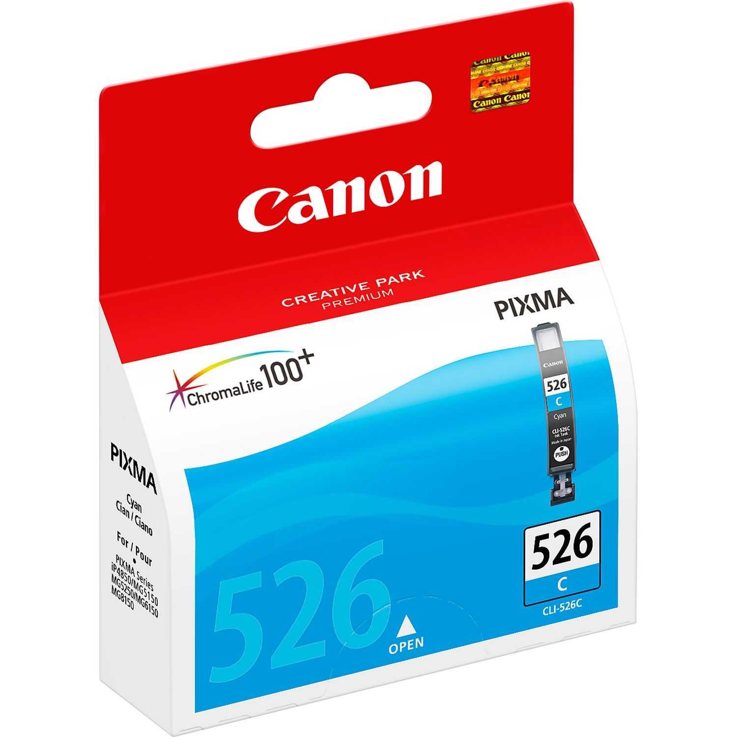 Cartouches d'encre Cyan Canon CLI-526C