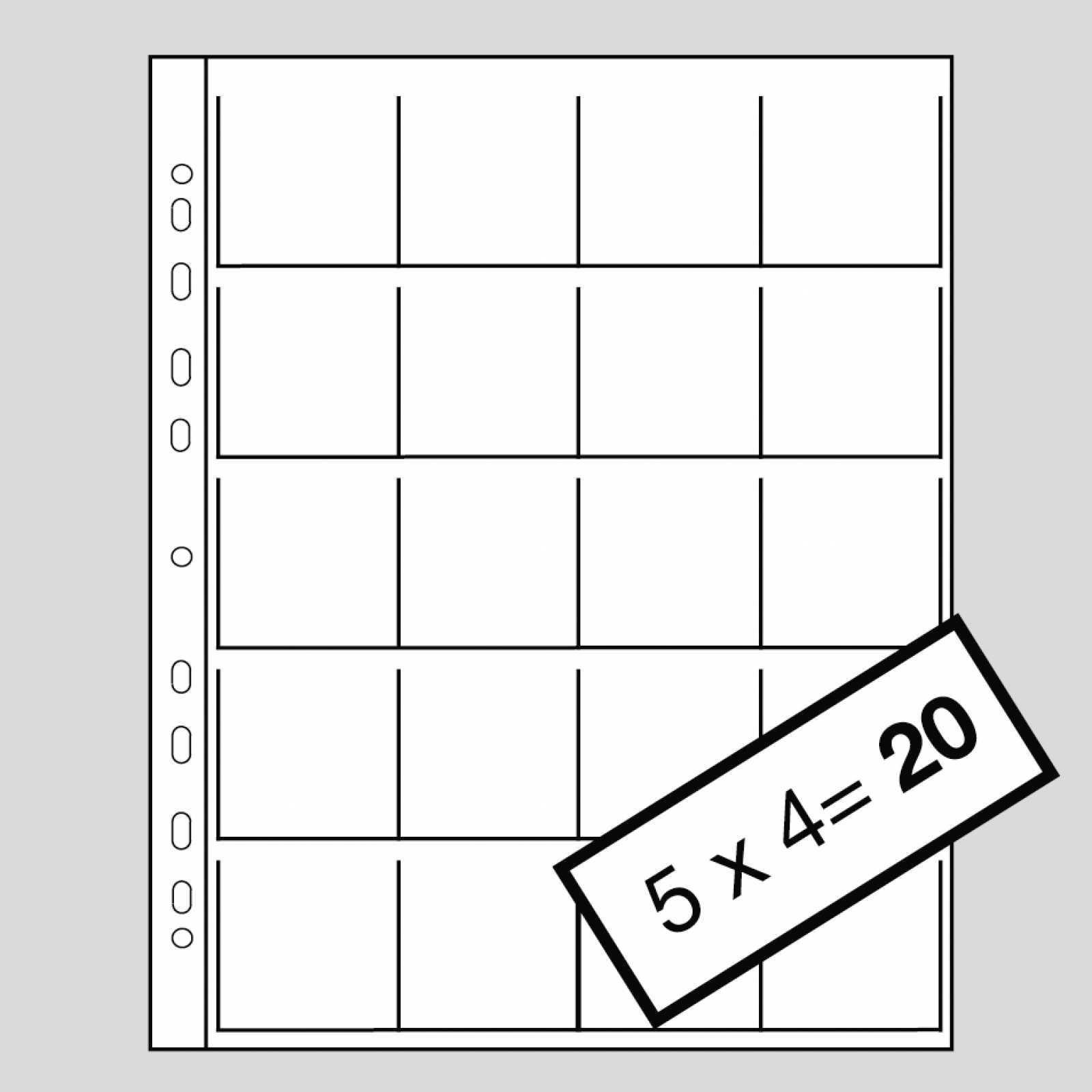 Pergamine pour diapositives 5x5 cm, 10 feuilles de 4x5