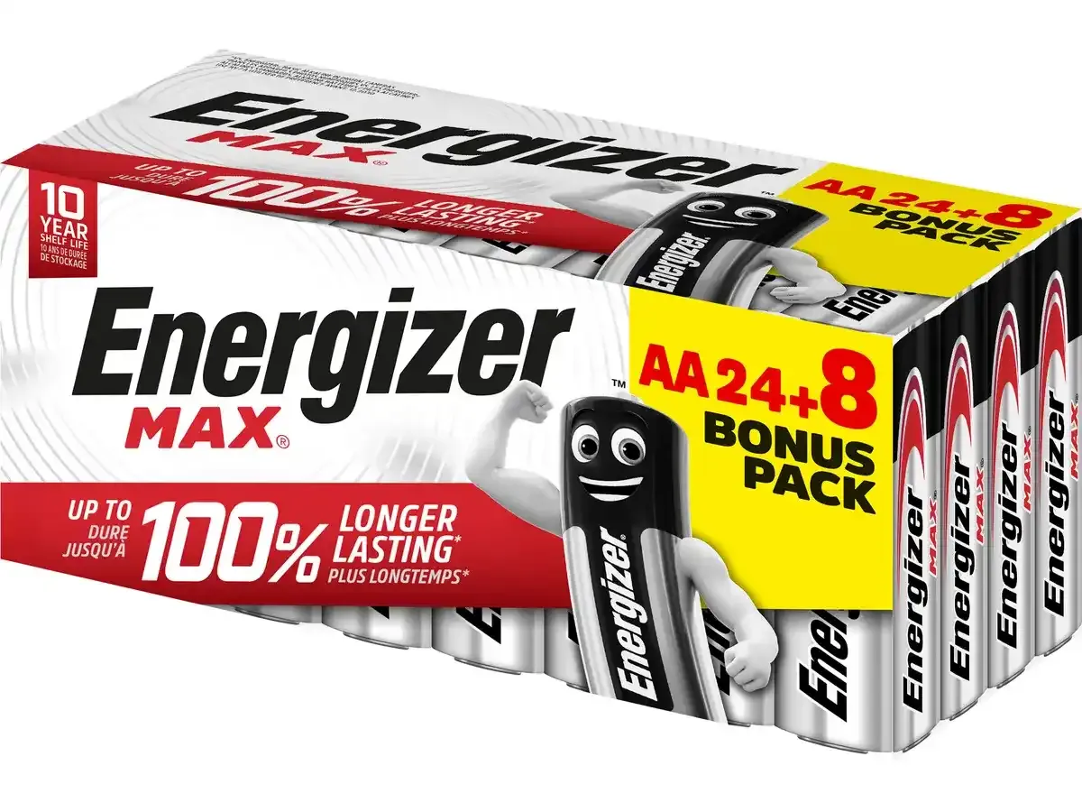 Energizer Max AA (LR6/E91) BP-24+8